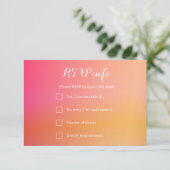 Wedding RSVP Elegant Orange Peach Ombre Karte (Stehend Vorderseite)