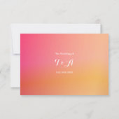 Wedding RSVP Elegant Orange Peach Ombre Karte (Rückseite)