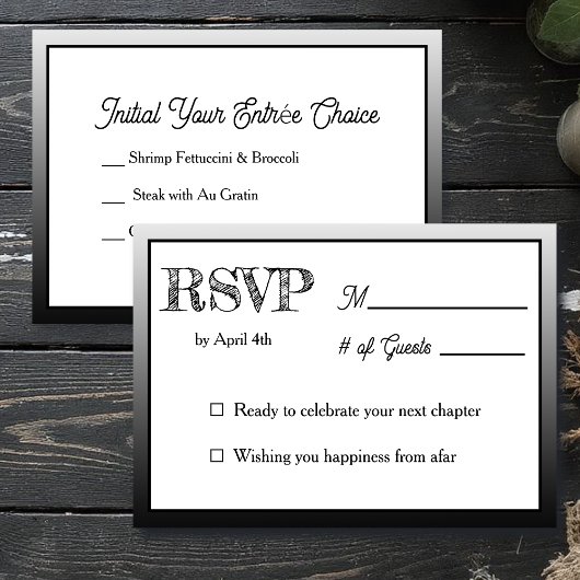  Wedding RSVP & Entrée Choices Einladung