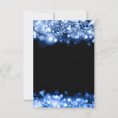 Wedding RSVP Funkkling Lights Sapphire Blue Karte (Rückseite)