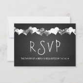 Wedding RSVP Grunge Hearts Black (Vorderseite)