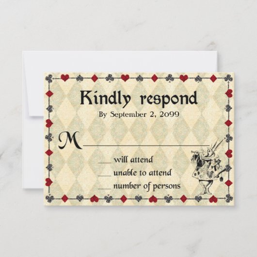 Wedding RSVP Kindly Respond,Alice im Wunderland (Vorderseite)