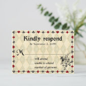 Wedding RSVP Kindly Respond,Alice im Wunderland (Stehend Vorderseite)