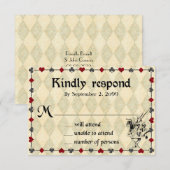 Wedding RSVP Kindly Respond,Alice im Wunderland Karte (Vorne/Hinten)