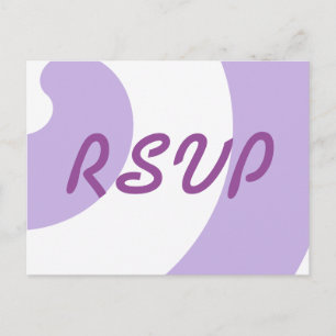 Wedding RSVP Lavender and White Swirls Einladungspostkarte