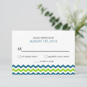 Wedding RSVP Moderne Zickzack Zigzag Karte (Stehend Vorderseite)