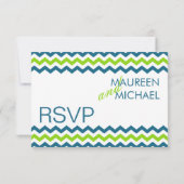 Wedding RSVP Moderne Zickzack Zigzag Karte (Rückseite)