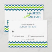 Wedding RSVP Moderne Zickzack Zigzag Karte (Vorne/Hinten)