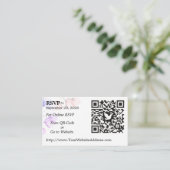 Wedding RSVP QR Code Enclosure Card Leaf Design Begleitkarte (Stehend Vorderseite)