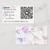 Wedding RSVP QR Code Enclosure Card Leaf Design Begleitkarte (Vorne/Hinten)