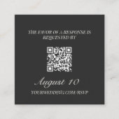 Wedding RSVP QR Code Illustrated Locket Monogram Begleitkarte (Vorderseite)