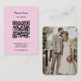Wedding RSVP, QR Code Modern Minimalist Simple Begleitkarte