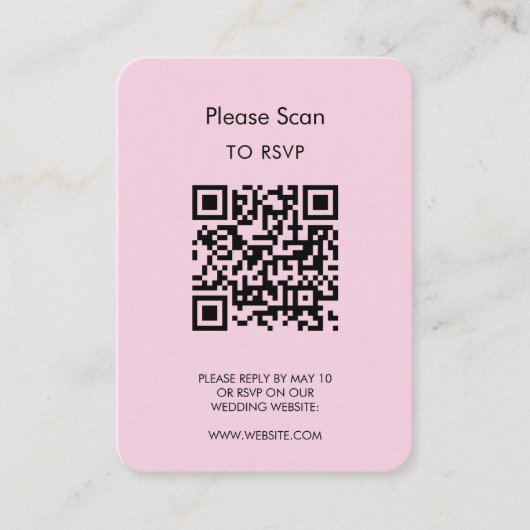 Wedding RSVP, QR Code Modern Minimalist Simple Begleitkarte (Vorderseite)