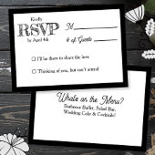  Wedding RSVP & Reception Dinner Menu Einladung
