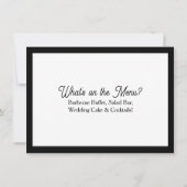 Wedding RSVP & Reception Dinner Menu Einladung (Rückseite)