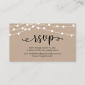 Wedding RSVP, Rustic Kraft String Lights Begleitkarte (Vorderseite)