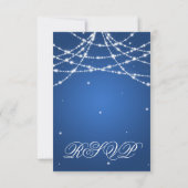 Wedding RSVP Sparkling String Blue (Rückseite)