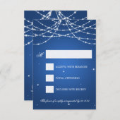 Wedding RSVP Sparkling String Blue (Vorne/Hinten)