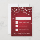 Wedding RSVP Sparkling String Red Karte (Vorderseite)