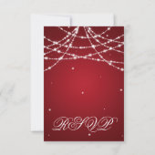 Wedding RSVP Sparkling String Red Karte (Rückseite)