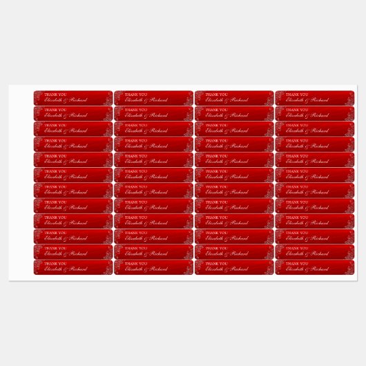 Wedding Ruby Red Danke Lip Balm Etiketten (Blatt)