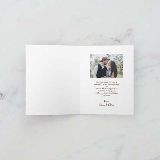 Wedding Rustic Wood Mason Jar Lights Vielen Dank Dankeskarte (Innenseite)