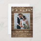 Wedding Rustic Wood Mason Jar Lights Vielen Dank Dankeskarte (Vorne/Hinten)