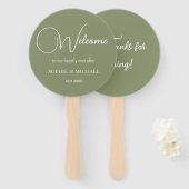 Wedding Sage Green White Danke Fans Fächer (Vorne und Hinten)