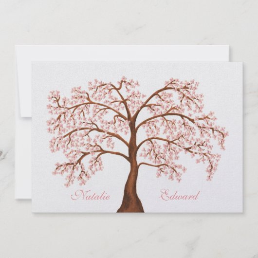 Wedding Sakura Cherry Blossom Tree Invitations Einladung (Vorderseite)