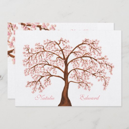 Wedding Sakura Cherry Blossom Tree Invitations Einladung (Vorne/Hinten)