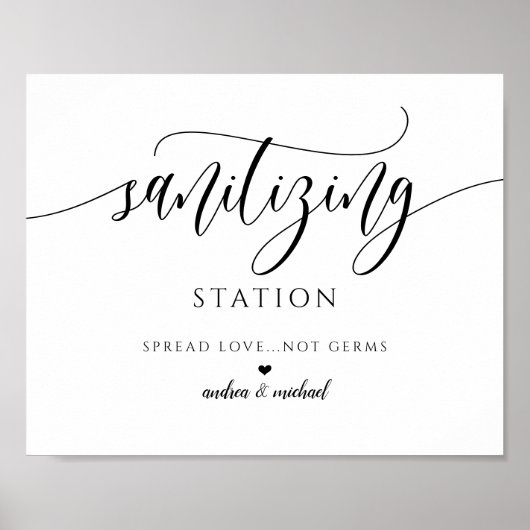 Wedding Sanitizer signalisiert Sozialdistanzierend Poster (Vorne)