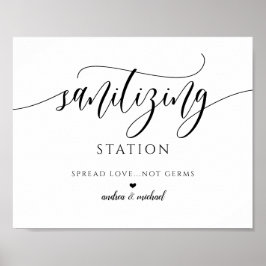 Wedding Sanitizer signalisiert Sozialdistanzierend Poster