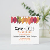Wedding Save the Date Autumn Leaves on String Ankündigung (Stehend Vorderseite)