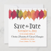 Wedding Save the Date Autumn Leaves on String Ankündigung (Vorderseite)