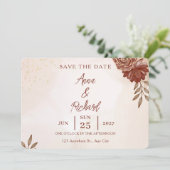 Wedding Save the Date Card | Elegant Botanical Einladung (Stehend Vorderseite)