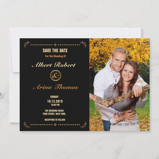 Wedding Save The Date Card Template Einladung (Vorderseite)