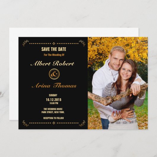 Wedding Save The Date Card Template Einladung (Vorne/Hinten)