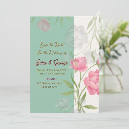 Wedding Save the Date Invitations Einladung (Stehend Vorderseite)