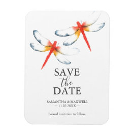 Wedding Save The Date Magnets Red Dragonfly Magnet
