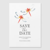 Wedding Save The Date Magnets Red Dragonfly Magneteinladung (Vorderseite)