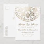 Wedding Save the Date Postkarten-Goldfolie Ankündigungspostkarte (Vorne/Hinten)