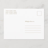 Wedding Save the Date Postkarten-Goldfolie Ankündigungspostkarte (Rückseite)