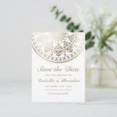 Wedding Save the Date Postkarten-Goldfolie Ankündigungspostkarte (Stehend Vorderseite)