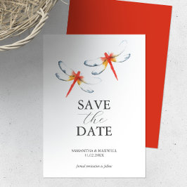 Wedding Save The Date Red Dragonfly