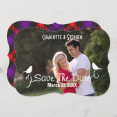 Wedding Save the Date Scottish Tartan Kariertes Sk (Vorne/Hinten)