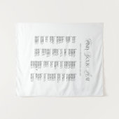 Wedding Seating Chart Alphabetical Fabric Wandteppich (Vorderseite (Horizontal))