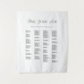 Wedding Seating Chart Alphabetical Fabric Wandteppich (Vorderseite)