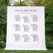 Wedding Seating Chart Fabric 9 Tables Fabric Wandteppich