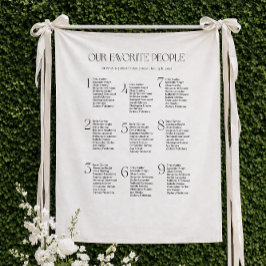 Wedding Seating Chart Fabric 9 Tables Fabric Wandteppich