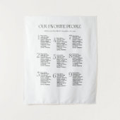 Wedding Seating Chart Fabric 9 Tables Fabric Wandteppich (Vorderseite)